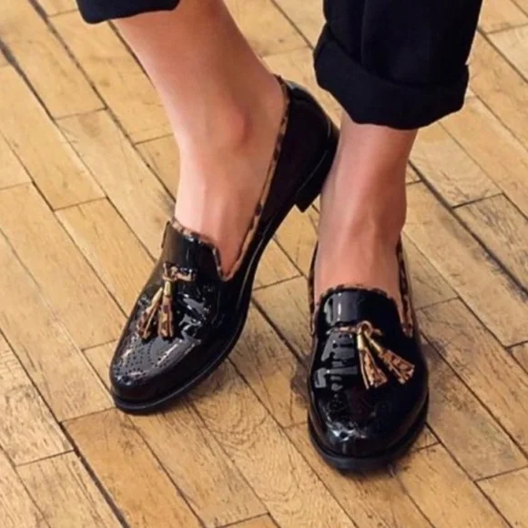 GIROTTI Italian Leather Custom Made Slip On Loafer Suede Leopard Tassel Classic - Picture 5 of 16